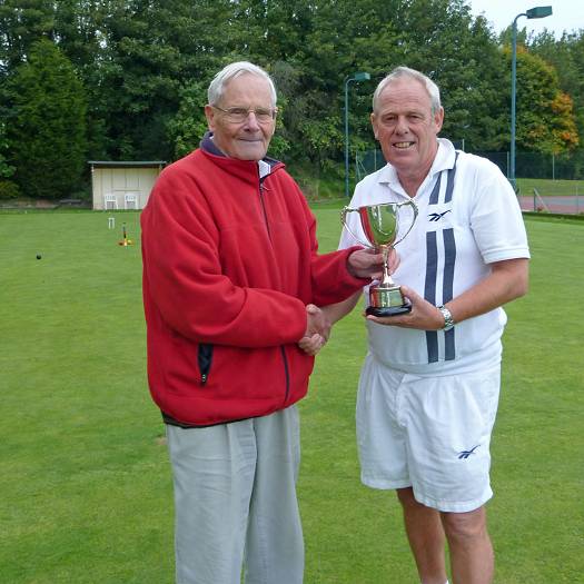 P1030554_3624_edited-1.JPG - Cliff D winner of the St Georges Cup presented by John H ; Peter D was a very close runner up