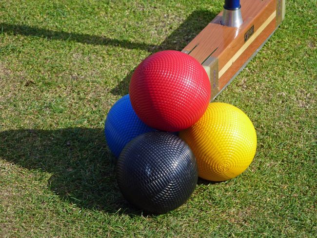 P1010174_1515_edited-1.jpg - ..... "this"  happened during the Bill Browne final  - blue/yellow on the baulk line & black touching both balls > a delicate  jump shot with red landed on top > questions which ball does red take croquet from and how do you set up a 4 ball canon? >> prize  free entry to 2010 finals day